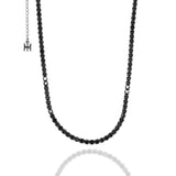 ブラックミニテニスネックレス/[S925] Black Mini Tennis Necklace (black silver)