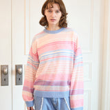 Multi stripe see-through knit