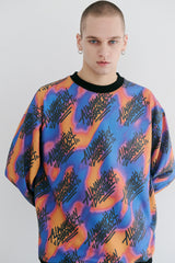 ファンスクリブリングオールオーバークルーネック / BSR2223FWPO078 FUN SCIBBLING ALL OVER CREWNECK NEON SIGN