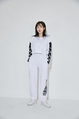 ストリングロングスリーブクロップTシャツ  /(9069) X-String Long Sleeve Crop Tee