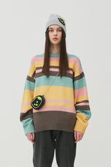 Bear Patch Multi Stripe Knit_Yellow (6678731063414)