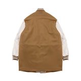 [UNISEX] Reversible Faux Fur Varsity Collar Coat (Red) (6656658407542)