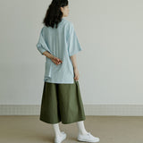 ハーフヘンリーネックシャツ / unisex half henlyneck shirts sky blue