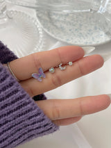 ルシードパープルバタフライピアスセット/[4 set] Lucid Purple Butterfly Piercing Set