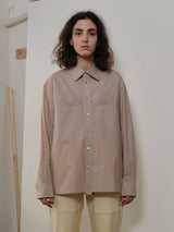 PLACKET DETAIL L/S SHIRT STONE BEIGE (6594029486198)