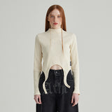 IVORY HEM VARIATION LONG SLEEVES T-SHIRT