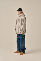 OVERSIZED MINI LOGO HOOD - GRAY