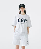 CGP シンプルロゴショートスリーブ クルーネック セットアップ / CGP Arch Logo Short Sleeve Crew Neck Setup_Melange Gray