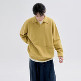 Oversize out pocket cotton knite K9 Navy (6630210633846)