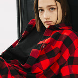 オーバーフィットフランネルシャツ/OVERFIT FLANNEL SHIRTS-RED+BLACK