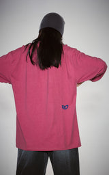 BLUR HEART LONG SLEEVE_VINTAGE RED