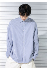 ストライプインバーテッドプリーツシャツ / STRIPE INVERTED PLEATS SHIRTS