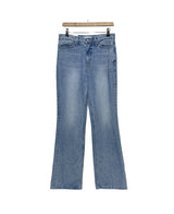 カラーレスブーツカットデニムパンツ/Collarless bootcut denim