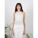 リネンホルターニットトップ / LINEN HALTER KNIT TOP - WHITE