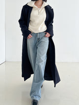 リブハーフジップアップニット / Ribbed Half Zip Up Knit (4color)
