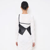 レザーツイストベスト/Leather Twist Vest _ Black