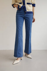 スパンロングブーツカットデニムパンツ / SAND BLUE JEANS / SPAN LONG BOOTSCUT DENIM PANTS