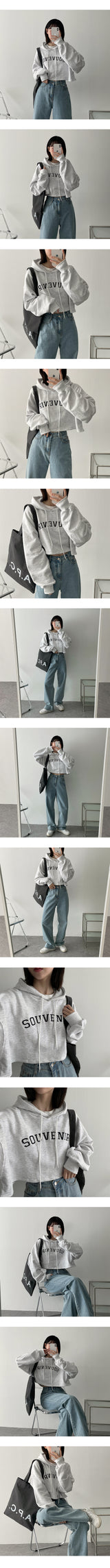 ニアエンブロイダリークロップフード / Near embroidery crop hood