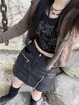 ビンテージリブドフードジップアップ / Y2K Vintage Ribbed Hood Zip-Up