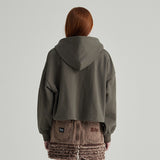 KHAKI EDGE LOGO HOOD ZIP-UP