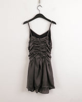 ランコフェスティバルシャーリングプリーツリボンミニワンピース / Lang Co Festival Shirring Pleated Ribbon Mini One Piece