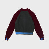 TROPICAL ZIP-UP LONG CARDIGAN_CHARCOAL