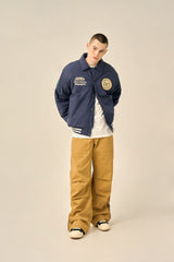 OVER PATCH PADDED BLOUSON - BLUE