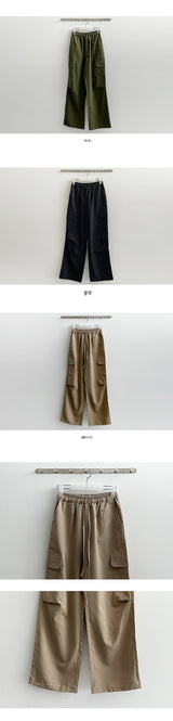 Reta Cargo Wrinkle Shirring Bendable Wide Pants