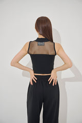 ミッドシースルー クロップドノースリーブ/mid see-through cropped sleeveless(9185)