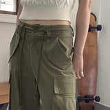 Ale string pocket cotton cargo pants