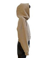 エンボスクロップドフーディー/Emboss Cropped Hoodie-BEIGE
