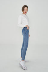 ハイウェストスキニージーンズ/HIGH WAIST LIGHT BLUE SKINNY JEAN [6808]