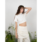 トラックシャーリングスカートパンツ / TRACK SHIRRING SKIRT PANTS - WHITE