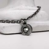 [BLESSEDBULLET]BULLET BACK III CHAIN NECKLACE_DARK SILVER_ORIGINAL/DIA (4625089757302)