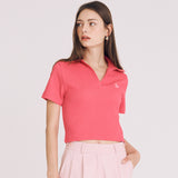 Vネックオープンカラートップ / VNECK OPEN COLLAR TOP (PINK)