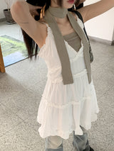 メイチフェスティバル タイシャーリングクロップタンクトップマフラーセット / [Muffler Set] Meichi Festival Tie Shirring Crop Tank Top