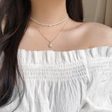 レイルパールレイヤードネックレス / Rail pearl layered necklace / choker
