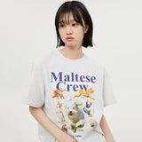 マルチーズクルー半袖Tシャツ/Maltese crew half sleeve tshirts