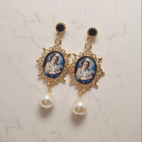 クラシックレディーオイルペインティングピアス / Classic Lady Oil Painting Piercing