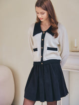 TUCK PLEATS MINI SKIRT_BLACK (6638376190070)