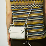 パイピンレザーストラップフラップバッグ＆ユティリティキーリング / piping leather strap flap bag & utility key ring ivory