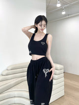 ハートクロップスリ－ブレス/845. Heart crop sleeveless (2color)