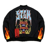 21 FLAME OVERSIZED MA-1 JACKET LIGHT KHAKI / BLACK (6629884756086)