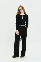BOHEMIAN LAYERED SLIM LONG SLEEVE [BLACK]