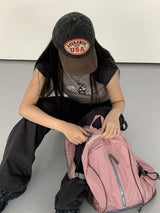 カマン配色ジッパースポーティバックパック/Kaman Contrast Zipper Sporty Backpack