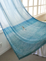 marine blue curtain
