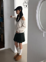 Belan golden pleated mini skirt