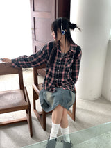 Deva Vintage Check Brushed Outer Long Sleeve Shirt