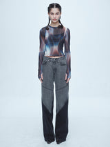 ハイパー ブラッシュ ウォッシング ワイド デニムパンツ / Hyper Brush Washing Wide Denim Pants Black