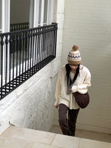 Kuning Vintage Nordic Drop Knit Beanie